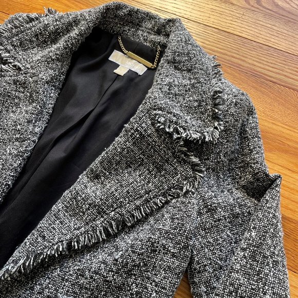 Michael Kors Tweed Open Front Blazer Size 2 - Picture 5 of 16